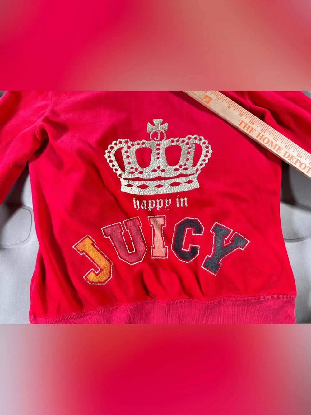 Juicy Couture Vintage Red Velour Tracksuit Y2K McBling Rare M/XL USA Made Retro
